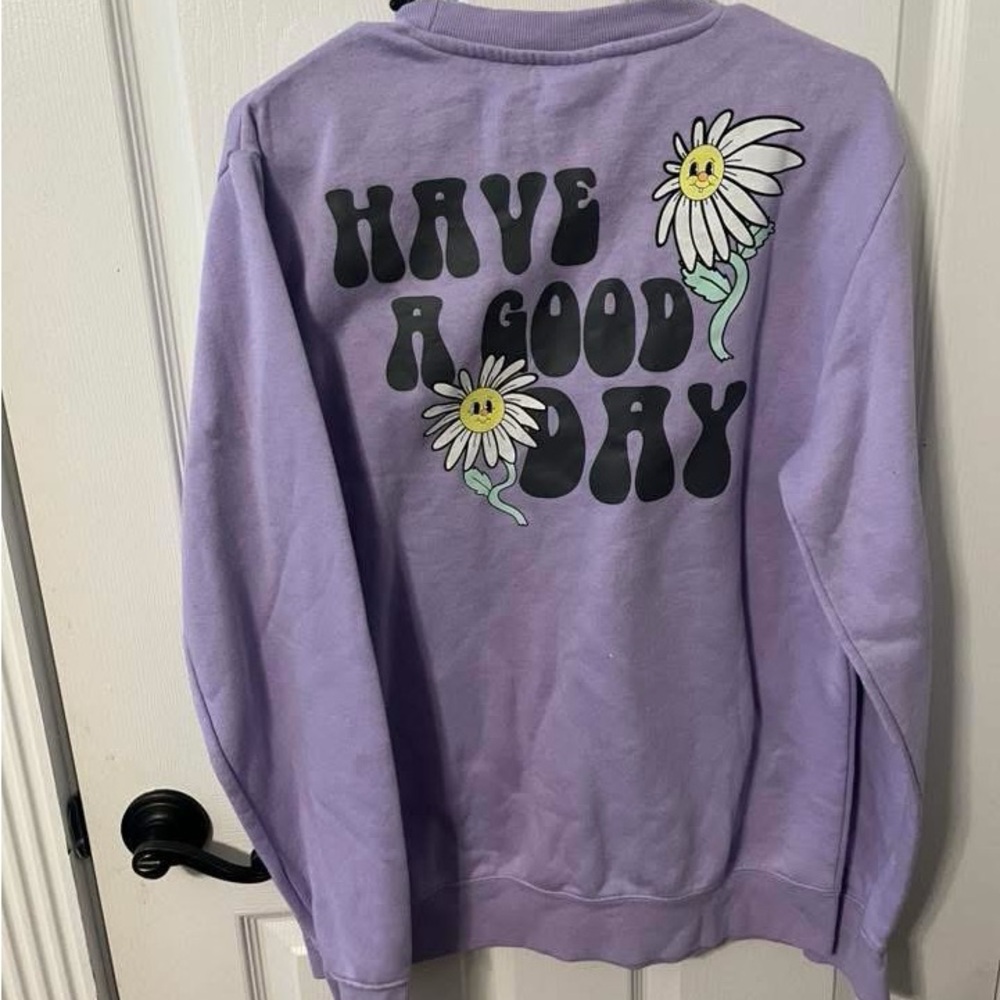Purple Sweatshirt with Graphic Print